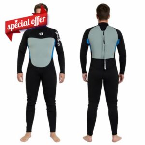 Owntop 5mm Wetsuit for Men | Full Length Winter Wetsuits | UV50+ Sun Protection Warm Wet Suit | 5/3mm Back Zip Diving Surfing Sui