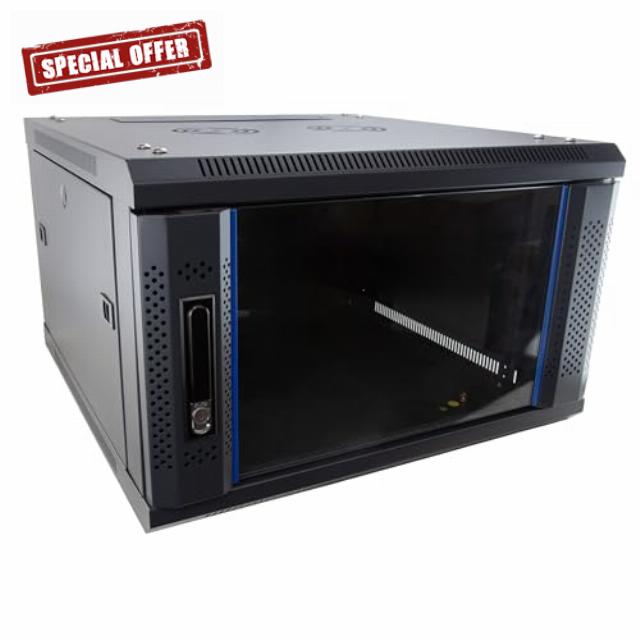 Kenable Assured | 19-inch Wall Mount Server Cabinet | 4U/6U/9U 600x600mm Deep | Flat Pack | Black 600 x 600mm (6U)