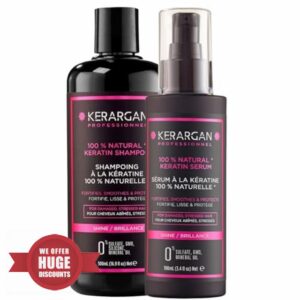 Kerargan - Ultra Repairing Shampoo and Serum Duo with Keratin for Damaged and Stressed Hair - Strengthens