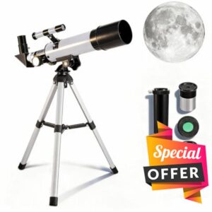 Telescope for Kids Adults Beginners 50mm Aperture 360mm Two Eyepieces Optics Focus Length Astronomical Refractor Travel Portable Telescope with Finder Scope Tripod Bag High-Definition Outdoo
