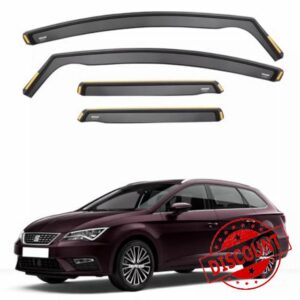 iSpeed Wind Deflectors for Seat Leon mk3 2014-2019 5-Door Estate 4pc Set Tinted