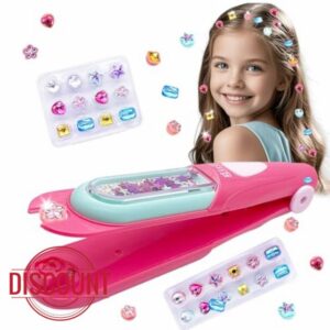Hair Gem Stamper Kit for Girls – Sparkle Hair Bedazzling Tool with 24 Refill Gems