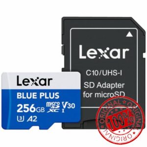 Lexar Blue Plus 256GB UHS-I microSD Memory Card with SD adapter