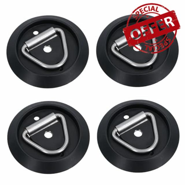 Stainless Steel Surface Mounted D Ring Tie Down Lashing Ring Trailers Trucks 6pc