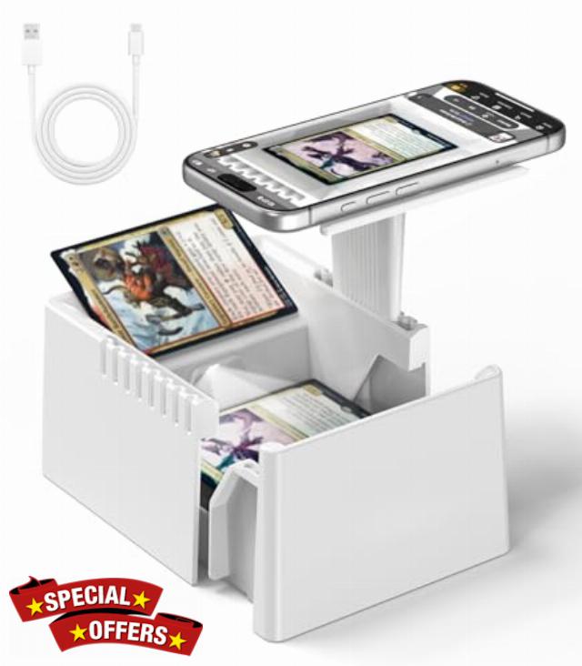 Card Scanner - MTG & TCG Specialized Trading Card Stand with Built-in LED Light