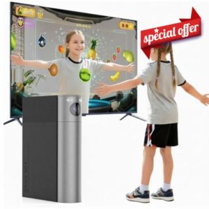 Educational Motion Gaming Console for Kids: Plug & Play TV Video Game - Interactive Learning System for Coordination & Fitness - Gift for Boys Girls Ages 6+ (Black)