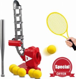 Mostop Kids Auto Baseball Pitching Machine Outdoor Toy Set-4 Adjustable Angles Electronic Baseball Training Equipment & Batting Practice Toys for Youth