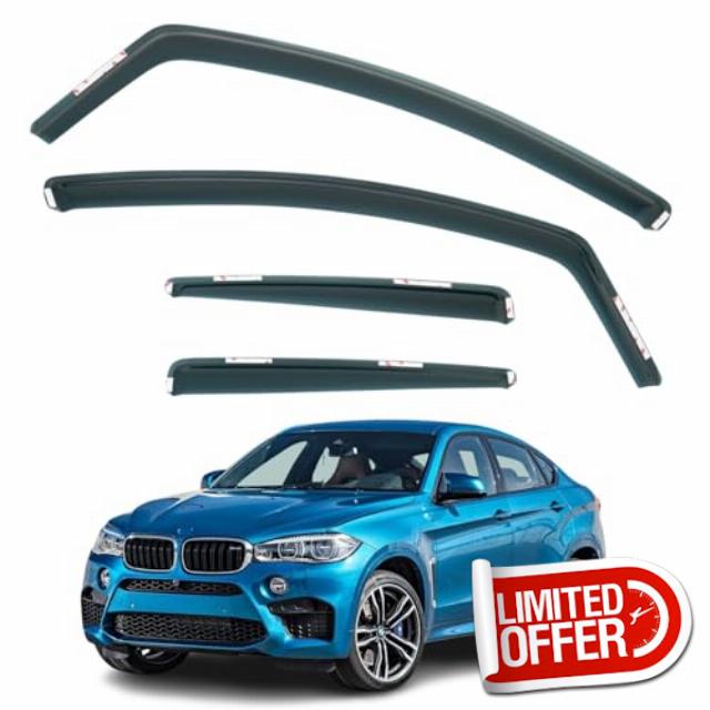 Set Of 4 Wind Deflectors For BMW X6 Series F16 5-door SUV 2015 2016 2017 2018 2019 Models. x6 Rain Deflectors