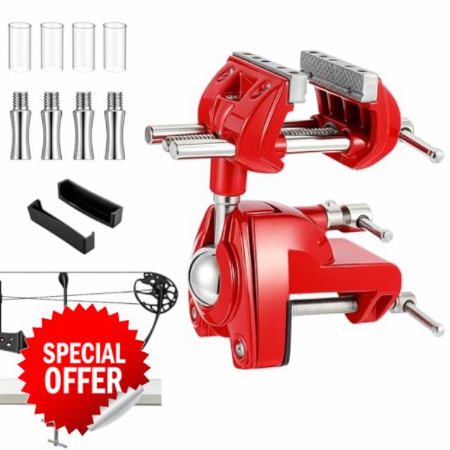 Bow Vise for Compound Bows 360° Rotate Professional Bench Vise Compound Bow Recurve Bench Adjustment Removable Household Archery Accessories for Archery Tuning Set up and Repai