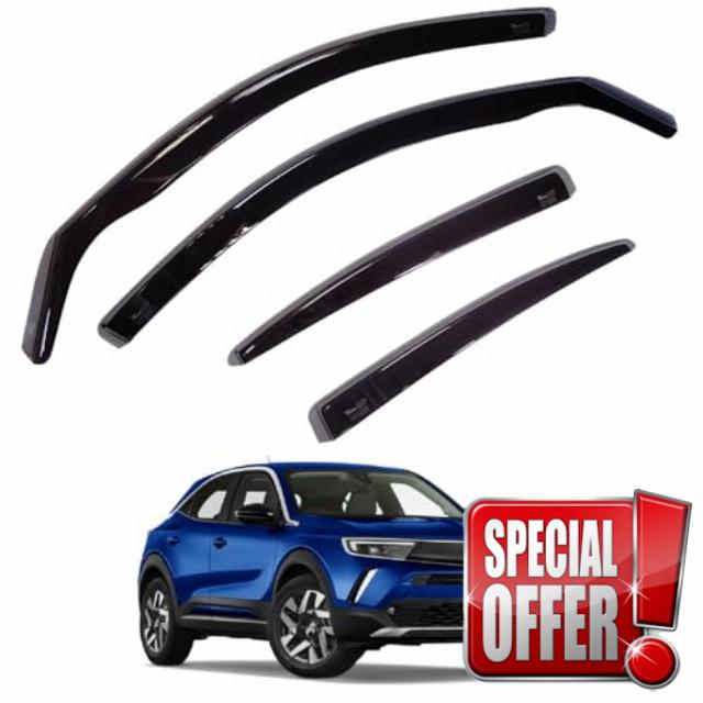 Team HEKO Wind Deflectors for Vauxhall Mokka 2020- Front & Rear Set of Window Deflectors Accessories UV & Scratch Resistant Acrylic In-Channel Fitting ISO Certified Air Ventilation & Rain Protectio