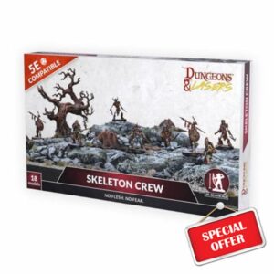 Dungeons & Lasers Skeleton Crew DND Miniatures - 18 Model Set - 5e Compatible 32mm Scale - Assembly and Painting Required - for 14 Years +