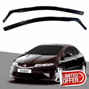 Wind Deflectors Set Compatible With Honda Civic MK8 3 Door 2006-2012 2pcs Tinted in Channel Fitme