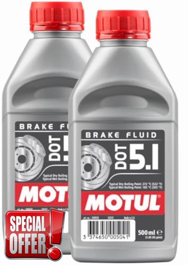 WOL-Dot 5.1 Fully Synthetic Brake Fluid Bottle 500ml -100950 - Fully Synthetic Premium Quality Brake Fluid - High Wet Boiling Point (2 Units)