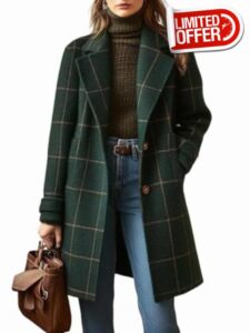Women's Retro Plaid Lapel Coat