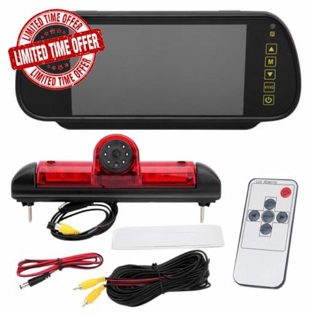Rear Brake Light Lamp Reversing Camera For Fiat Ducato Mk3 X290 Peugeot Boxer Relay (With 7" Dash Monitor)