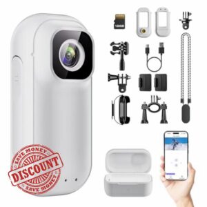 Mini Action Camera 4K WiFi -128GB Wearable Body Camera