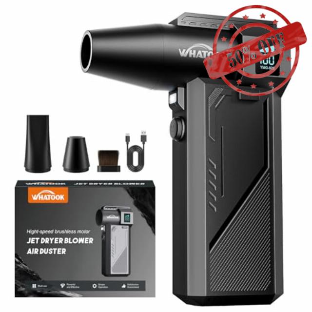 WHATOOK Compressed Air Duster：250000 RPM Super Power Electric Air Duster