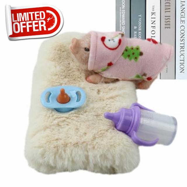 Full Body Silicone Reborn Piglet - Hand Painted Mini Animal Art Doll