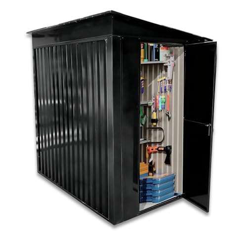 Apex and Pent Roof for Patio Backyard Bike Tool All-Weather (Black-6 wide*4 depth-Pent)