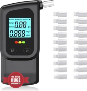 Breathalyzer Alcohol Tester with 20 Mouthpieces