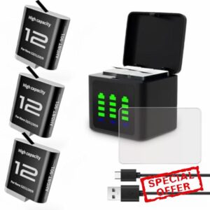 Battery Charger Kit Compatible with GoPro Hero 12 11 10 9 Black