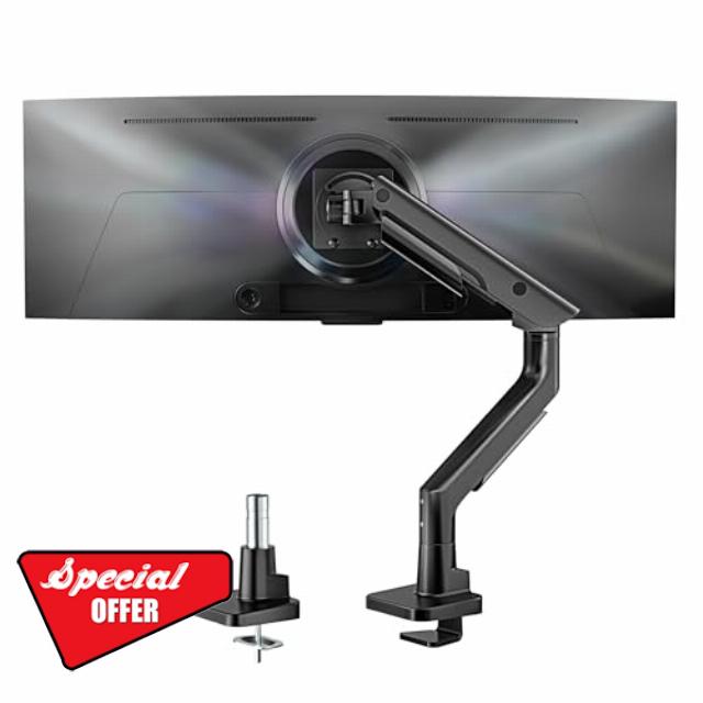 monTEK Heavy Duty Monitor Arm for 17–57” Ultrawide Screen up to 27KG