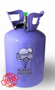 Portable 7L Helium Tank for Balloon Decoration with 99.9% pure helium. Inflates up to 30 standard balloons and features a simple