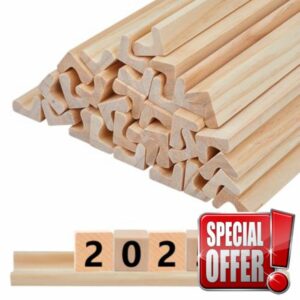 32 Pack Wood Racks Tile Holders Smooth Trays Replacement Wooden Word Game Rack Tray for Letter Tiles Crafts Mahjong Board Games School Students Stand 7.48x0.7x0.88inch