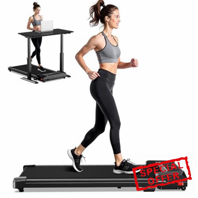 Walking Pad Treadmill for Home -Under Desk Walking and Running with Remote Control Portable Electric Machine Adjustable for Home Office Slim Compact with 6Km/h Modes Max up 110KG Serenilite