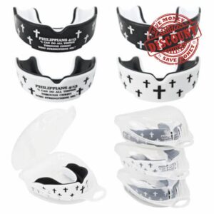 4 Pcs Mouth Guard - Faith Cross Mouthguard with Case