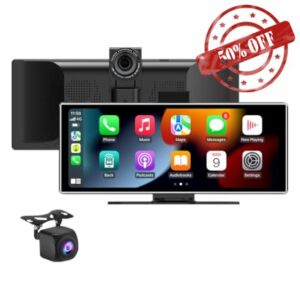 11.26" Wireless CarPlay Display with Integrated Dashcam — large in-car screen with easy installation
