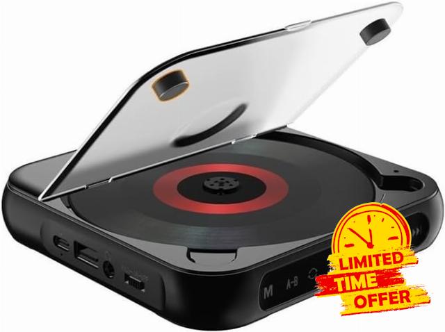 Saker Plus Portable CD Player with Bluetooth 5.3