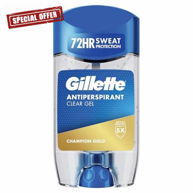 Gillette Gold Champion Antiperspirant Clear Gel Stick for Men