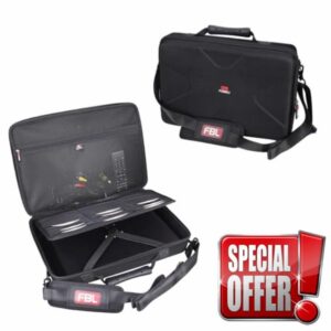 FBLFOBELI Hard Carrying Case for 14.1-17.5 inch Portable DVD Player with 24 DVD Storage Pockets