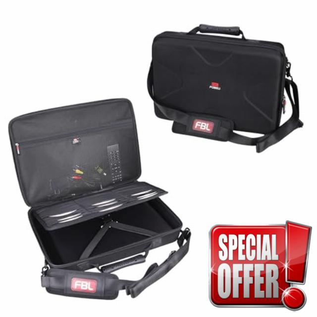 FBLFOBELI Hard Carrying Case for 14.1-17.5 inch Portable DVD Player with 24 DVD Storage Pockets