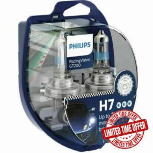P h i l i p s Racing Vision GT200 +200% H7 Headlight Bulbs (Twin) 12972RGT2