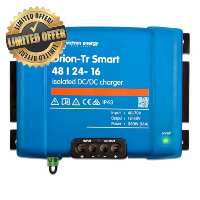 Victron Energy Orion-Tr Smart DC to DC Charger (Bluetooth) - 48/24-Volt 16 amp 380-Watt - Battery Charger for Dual Battery Systems - Isolated