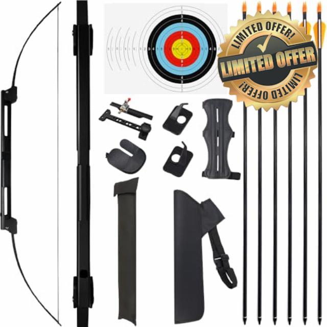54" Folding Recurve Bow and Arrows