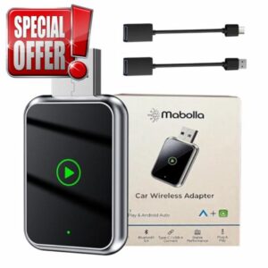 Wireless CarPlay & Android Auto Adapter – Wireless CarPlay Adapter UK - Plug and Play USB Dongle for iPhone iOS & Android - Converts Wired to Wireless - Apple Car Play Wireless Adapter No Delay