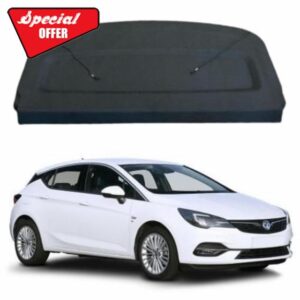 Car Parcel Shelf - Compatible with Vauxhall Astra K (2016-2021) | Sturdy Boot Cover with Clips and Cord for Extra Storage | Space Saving Car Accessories | Black