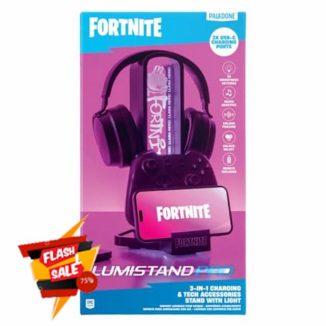 Paladone Fortnite 3-in-1 Headphone Stand and Tech Charging Station with Console Controller Cradle and 2 USB-C Ports