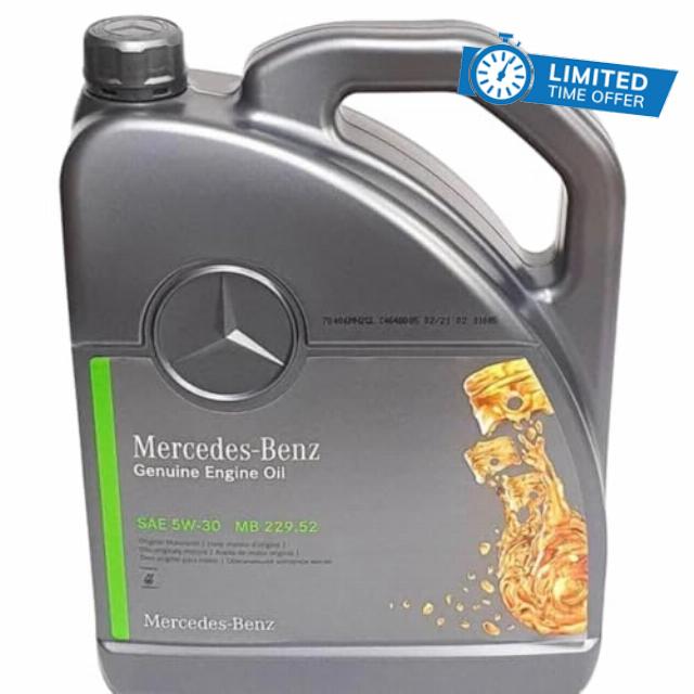 Mercedes-Benz Genuine SAE 5W30 Engine Oil 5L Fully Synthetic Low Ash LoAsh Specification MB 229.52 GB