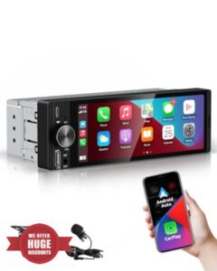 ESSGOO Single Din Car Radio with Wireless Carplay and Android Auto