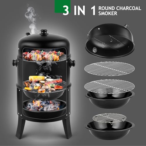 18.9'' Smokers and Grills for Indoor/Outdoor Camping Party