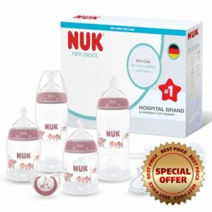 NUK First Choice Perfect Start Baby Bottles Set | 0-6 Months | 4 x Anti Colic Feeding Bottles (150ml
