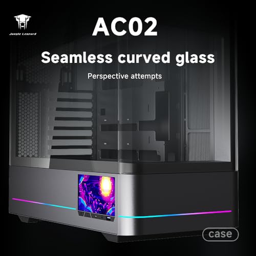 Centre Tower ATX Computer Case with Panoramic Double Glass (Black)