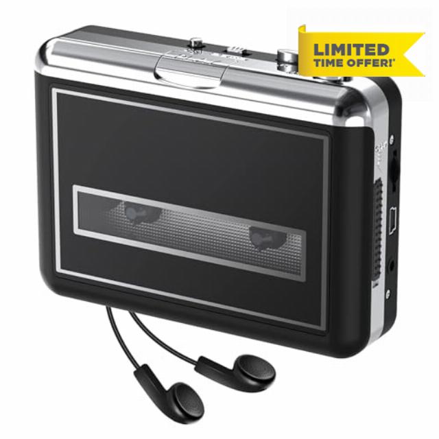 Portable Cassette Player Converter- Compact Cassette Tape Player Recorder