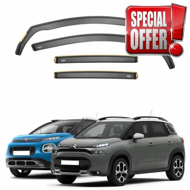 ISPEED Wind Deflectors For Citroen C3 Aircross MK1 2017-2024 4pc Set | Keep Your Car Ventilated In Rain & Wind