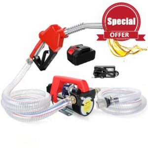 Fuel Transfer Pump Diesel Pump Battery Powered 45L/MIN Electric Pump Kit with 21V 4.0Ah Battery & Charger