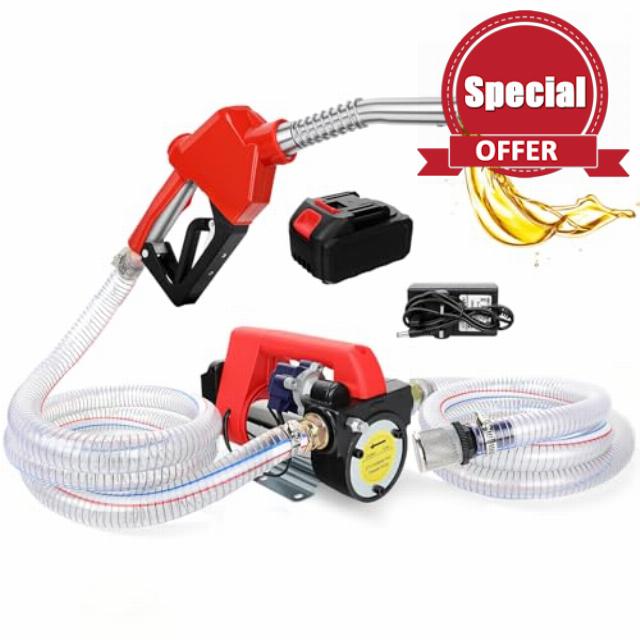 Fuel Transfer Pump Diesel Pump Battery Powered 45L/MIN Electric Pump Kit with 21V 4.0Ah Battery & Charger